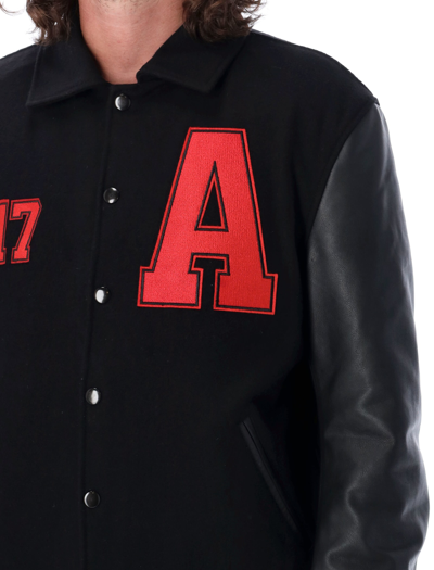 Shop Alyx Logo Varsity Jacket In Black