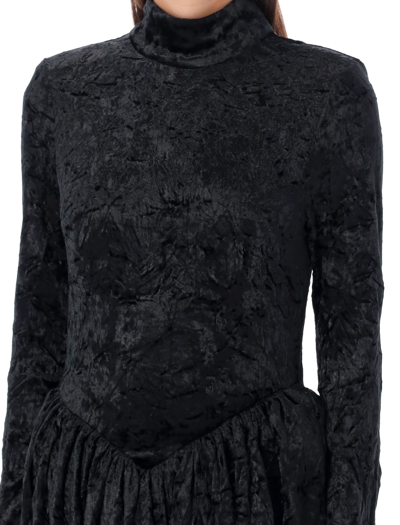 Shop Rotate Birger Christensen Velvet Mini Dress In Black