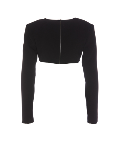 David Koma Top '3d Crystal Chain And Square Neck' In Black
