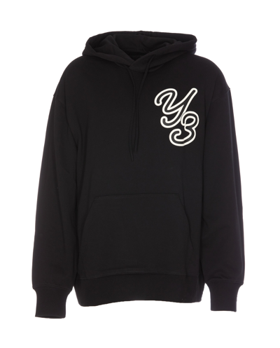 Shop Y-3 Gfx Logo Hoodie In Black