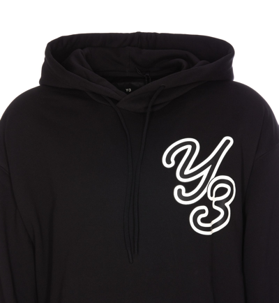 Shop Y-3 Gfx Logo Hoodie In Black