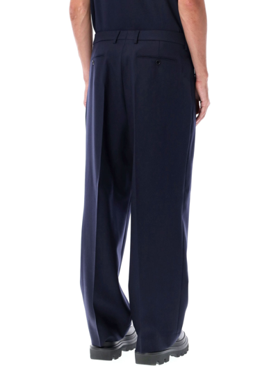 Shop Ami Alexandre Mattiussi Straight Fit Trousers In Navy