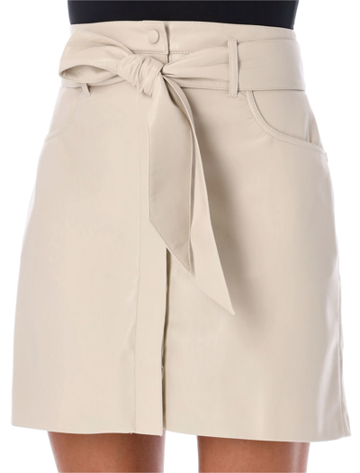 Shop Nanushka Meda Mini Skirt In Creme