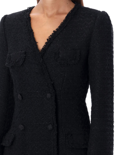 Shop Self-portrait Knit V-neck Dress In Black