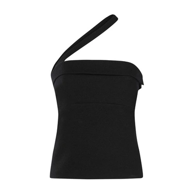 Shop Ann Demeulemeester Oda Diagonal Strap Top In Black