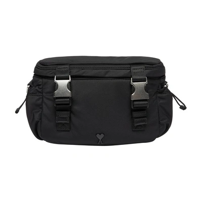 Shop Ami Alexandre Mattiussi Ami De Caur Messenger Bag In Black