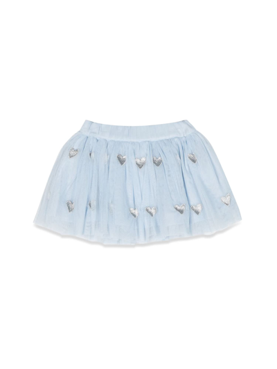 Shop Stella Mccartney Skirt With Embroidery In Celeste