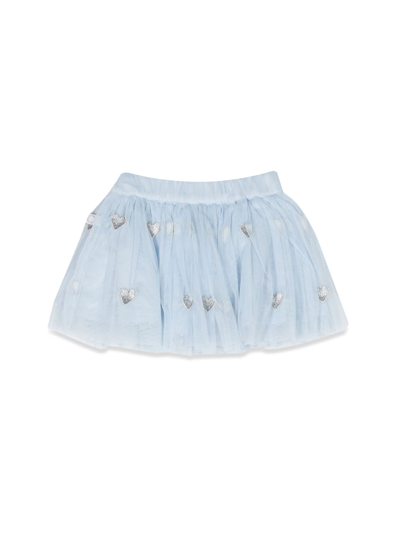 Shop Stella Mccartney Skirt With Embroidery In Celeste