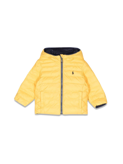 Shop Polo Ralph Lauren Down Jacket With Hood In Blu