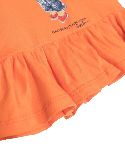 Shop Ralph Lauren Mc Bear T-shirt In Arancione