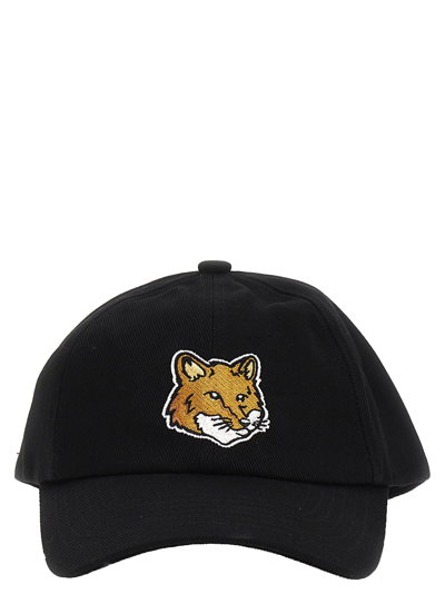 Shop Maison Kitsuné Fox Head Cap In Black