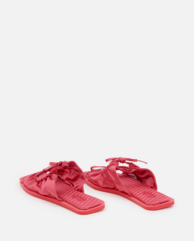 Carlotha Ray Quilted Bow Flat Sandals In Red