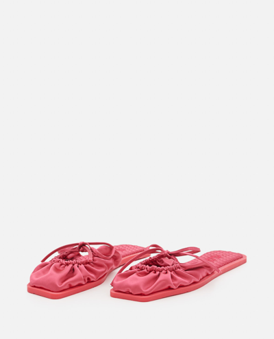 Carlotha Ray Quilted Ties Flat Mules In Red