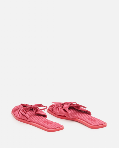 Carlotha Ray Quilted Ties Flat Mules In Red