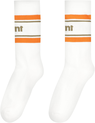 Shop Isabel Marant Dona Logo Cotton Blend Socks In White