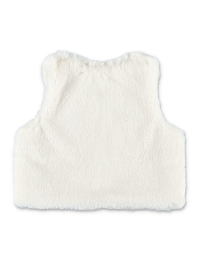 Shop Bonton Gilet In Eco-fur In White
