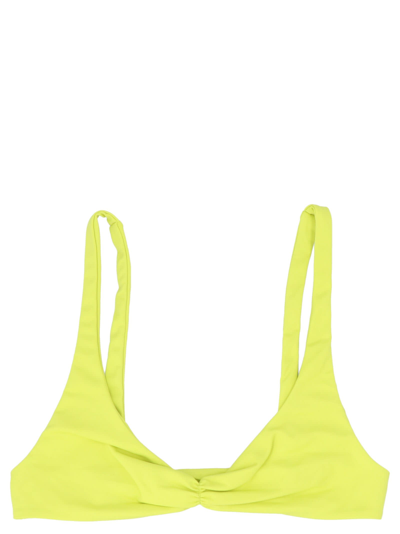 Shop Attico Beachwear Capsule Triangle Bra In Yellow