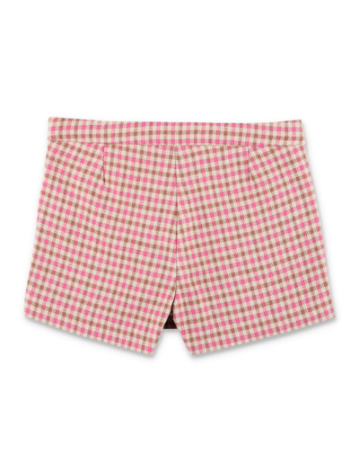 Shop Il Gufo Shorts Skirt Check In Fuxia