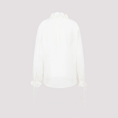 Shop Victoria Beckham Ruched Detail Blouse Tops In Nude &amp; Neutrals