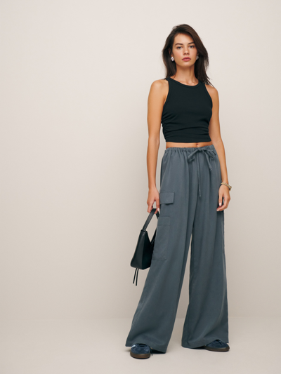 Shop Reformation Ethan Twill Pant In Slate
