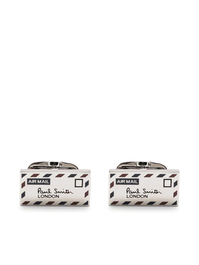 Shop Paul Smith P Au L Smith Air Mail Cufflinks In Multi-colored