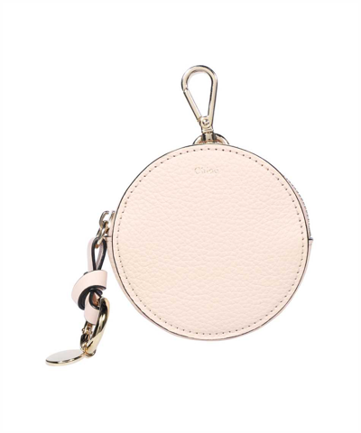 Shop Chloé Alphabet Small Round Wallet In Pink