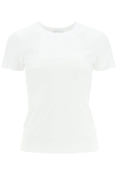 Shop Saks Potts 'uma' Organic Cotton T Shirt With Embroidered Trims In White