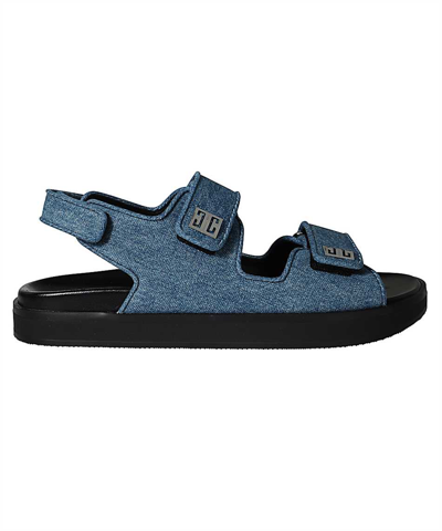 Shop Givenchy 4g Strap Flat Sandals In Blue