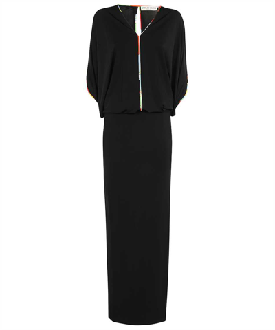 Shop Emilio Pucci Shiny Viscose Jersey Dress In Black