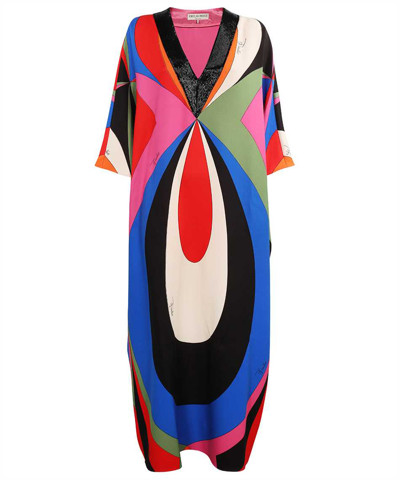 Shop Emilio Pucci Crepe Couture Dress In Red