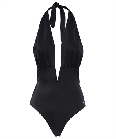 Shop Tom Ford Glossy Jersey Swimsuit In Black