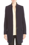 Stella Mccartney 'bryce' Melton Wool Blend Coat In Midnight Blue