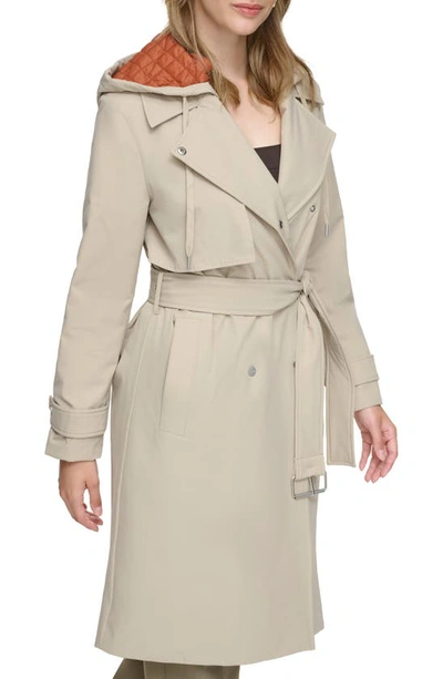 Andrew Marc Water Resistant Belted Trench Coat In Antler