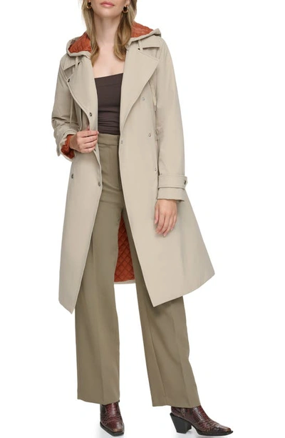 Andrew Marc Water Resistant Belted Trench Coat In Antler