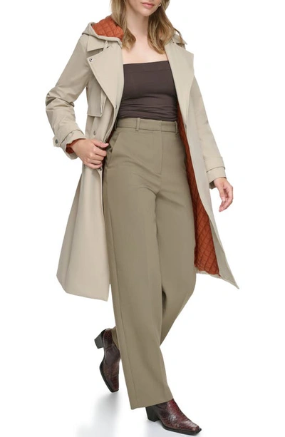 Andrew Marc Water Resistant Belted Trench Coat In Antler