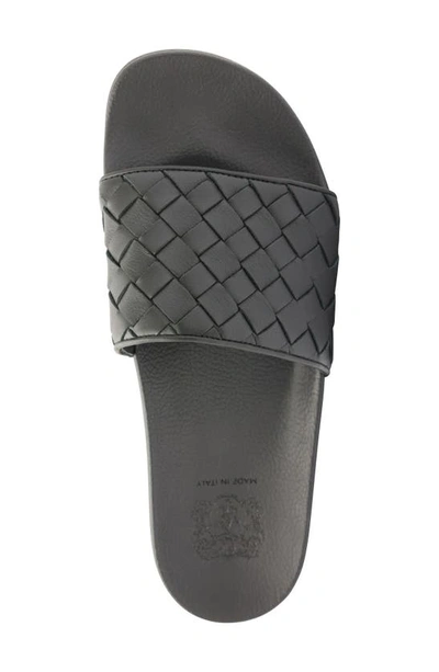 Shop Bruno Magli Magnus Leather Slide Sandal In Black