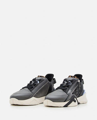 Fendi Flow Panelled Slip-on Sneakers In Grey