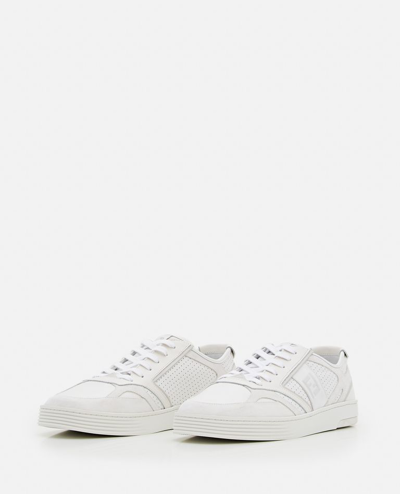 Shop Fendi Low-top Leather Sneakers In White