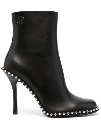 Shop Alexander Wang Black 110 Leather Ankle Boots