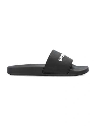 Balenciaga Pool Slide Slipper-mule In Black Polyuretan In Black