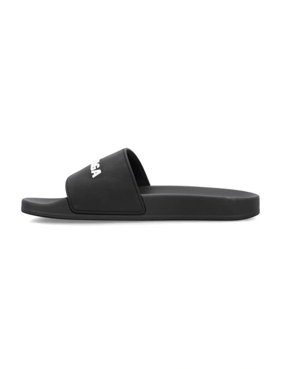 Balenciaga Pool Slide Slipper-mule In Black Polyuretan In Black
