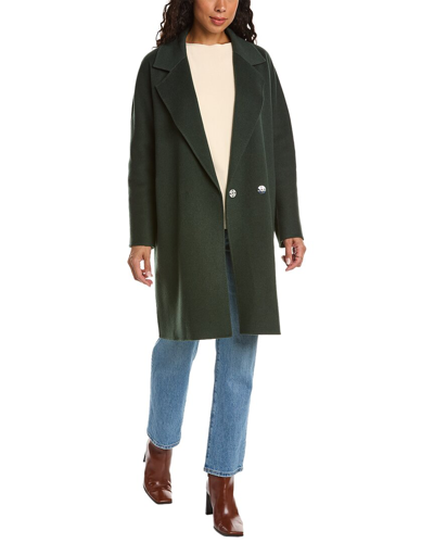 Shop Lafayette 148 New York Wilner Wool & Cashmere-blend Coat In Green