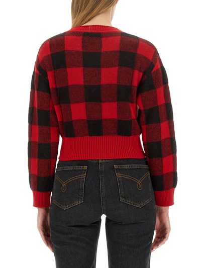 Moschino V-neck Sweater In Red