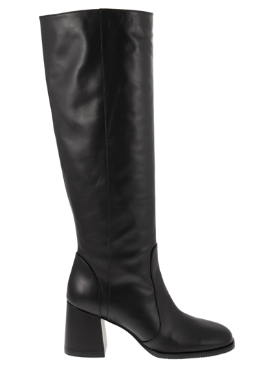 Shop Stuart Weitzman Nola - Leather Boot In Black