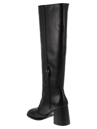 Shop Stuart Weitzman Nola - Leather Boot In Black