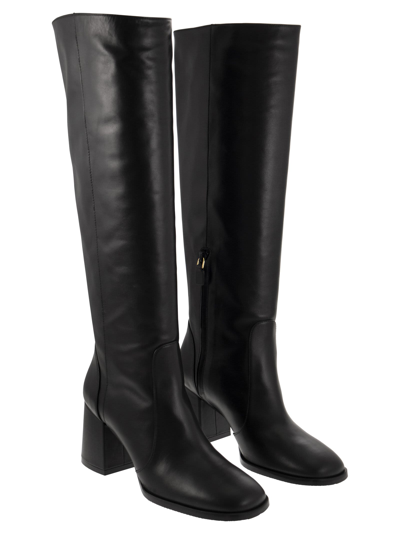 Shop Stuart Weitzman Nola - Leather Boot In Black