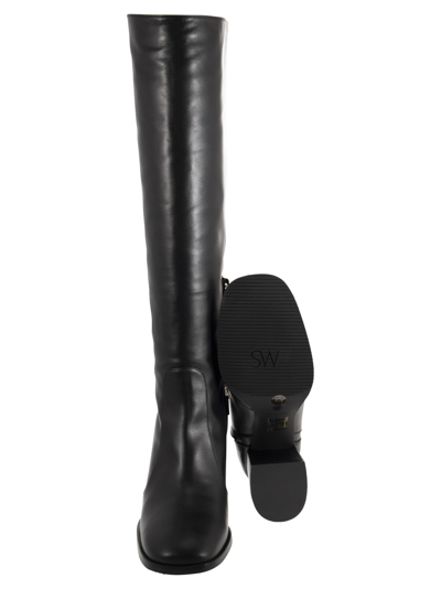 Shop Stuart Weitzman Nola - Leather Boot In Black