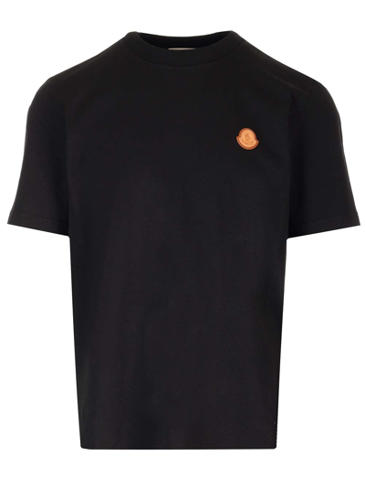 Shop Moncler Black T-shirt With Logo