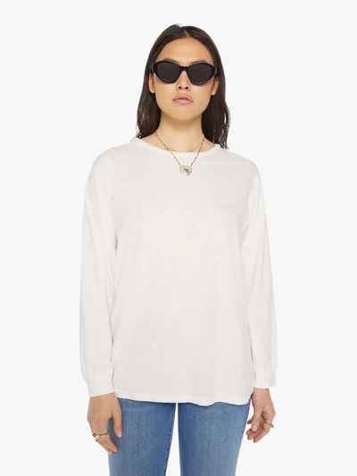 Shop Mother The Long Sleeve Rowdy Bright T-shirt (also In Xs, S,m, Xl) In White