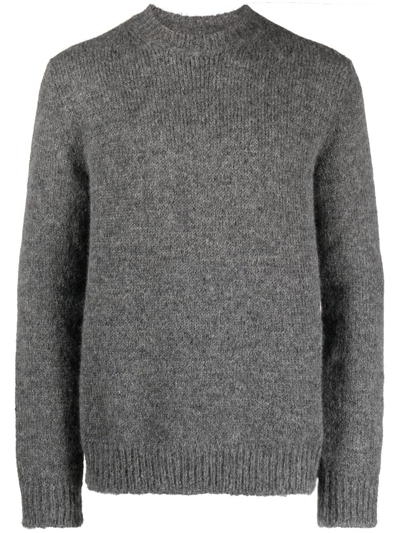 Shop Jil Sander Grey Mélange Wool Sweater